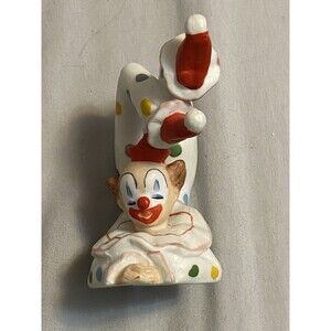 VTG Performing Clown Lefton Ceramic Hand Painted Signed 00653 Colorful Circus